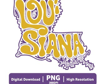 Louisiana PNG Files | Cut File & LA Map Clip Art | USA Files | Instant Download