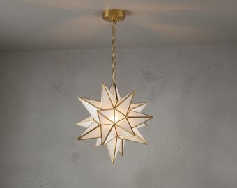 Lámpara de araña de vidrio lechoso hecha a mano, luces de isla de cocina, lámpara colgante, lámpara de araña moderna