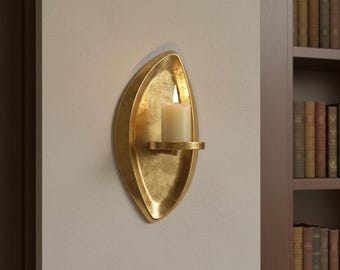 Handmade Moroccan Brass Candle Sconce, Wall Lighting Decor