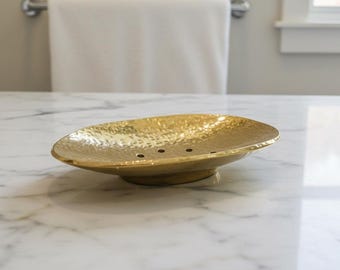 Brass Bathroom Soap Dish, Soap Holder, Bathroom Decor, Housewarming Gift Idea, Oval Brass Soap Saver, Vintage Style.