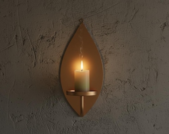 Bougeoir en cuivre fait maison | Bougie décorative murale moderne