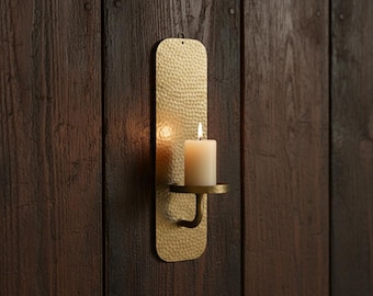 Aplique de pared marroquí de latón hecho a mano, decoración rústica para la pared