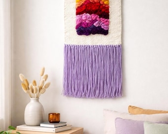 Colorful Woven Wall Hanging, Fiber Wall Art, Textile Decor – “Joyful Tangle”