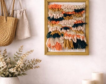 Handwoven Wall Hanging, Fiber Wall Art, Textile Decor – “Desert Reef”