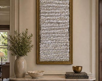 Repurposed Wedding Dress Tapestry | Heirloom Fiber Art Wall Hanging