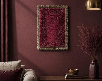 Handwoven Wall Hanging, Fiber Wall Art, Textile Decor – “Maroon Magic”