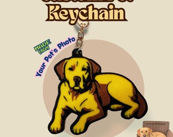 Unique Custom 3D Printed Pet Portrait Keychain • Made From Your Pet’s Photo