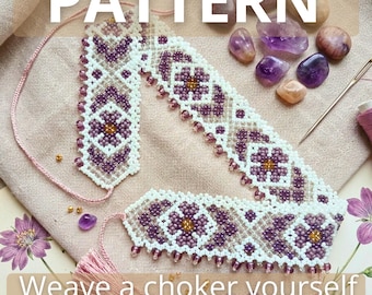 Pattern Handwriting Beaded Choker Necklaces Jewelry Meditation Yoga Easy instructions for bead weaving homemade womens Hobby inspiration her