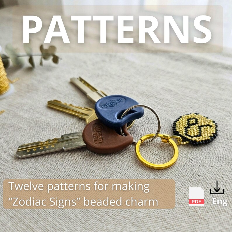 PDF File Charms All Zodiac Signs Keychains Weaving Pendants DIY Crystal ...