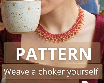 Step By Step Instructions For Bead Weaving Necklaces Jewelry Choker Homemade Patterns DIY Crafts Treat Yourself Handicrafts Ukrainian Ethnic