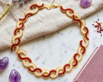 Handmade Beaded Quirky Simple Necklace Jewelrly Set Gift Her Crystal Accessories Gold Boho Cool Elderly Choker Ukrainian Pretty Easy Bundle