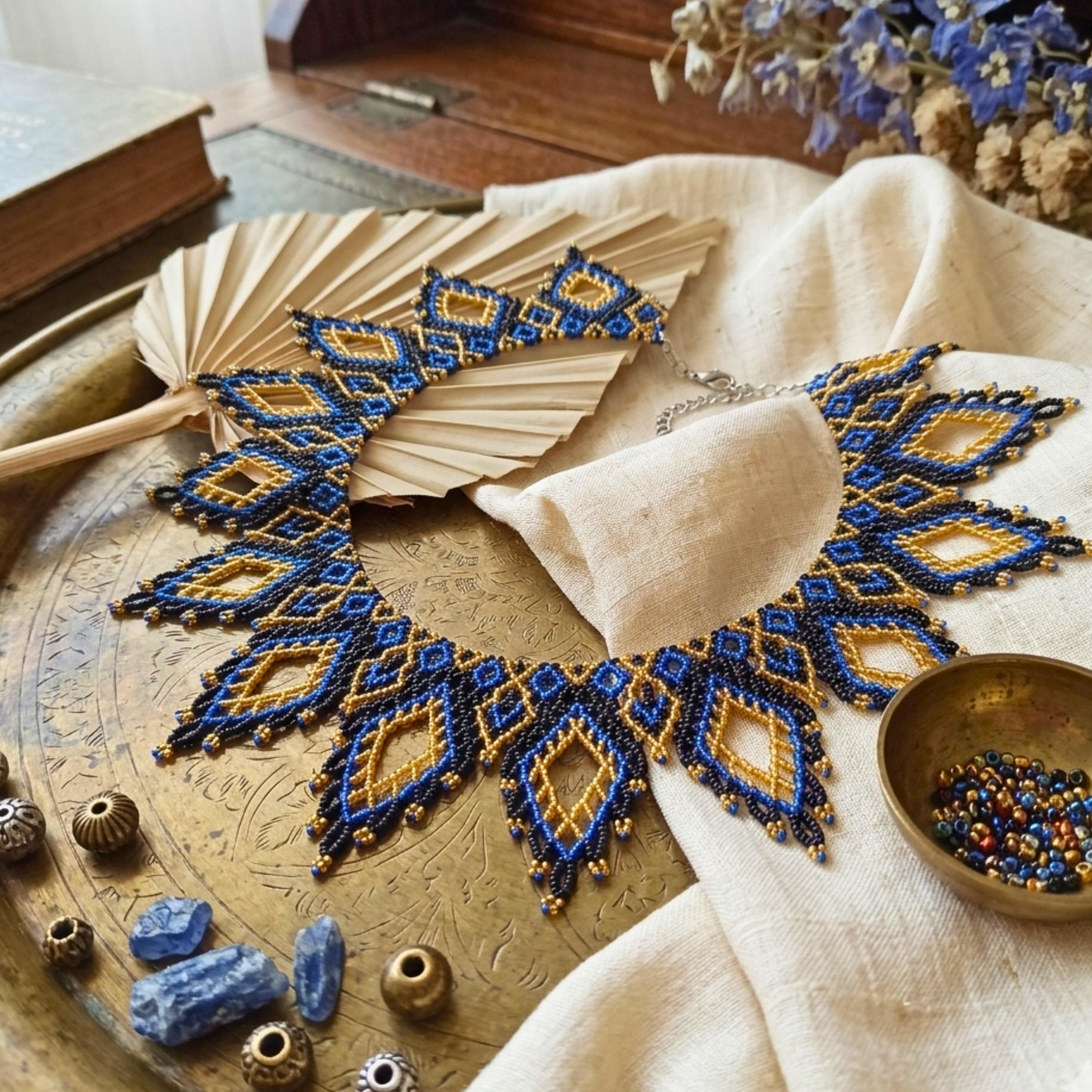 Pattern Beadwork Jewelry Making Edelweiss Flower Necklace Do Yourself ...