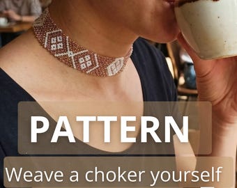 Seed Bead Pattern Weaving Ukrainian Necklace Tutorial Handicrafts Traditional Choker PDF Download Easy Mini Album Ethnic Jewelry Making Her