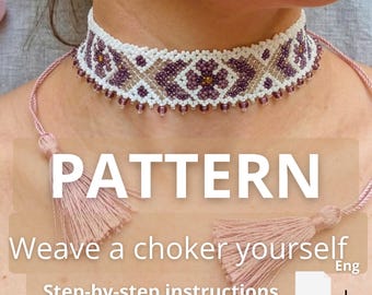 Pattern Handmade Beaded Choker Jewelry Necklaces Meditation Yoga Easy step-by-step instructions for bead weaving homemade handwriting womens