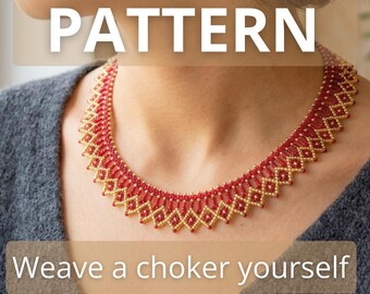 Beaded Choker Pattern: Ukrainian Traditional Weaving Tutorial (PDF)