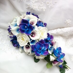 Wedding Natural Touch Blue Purple Dendrobium Orchids Blue - Etsy