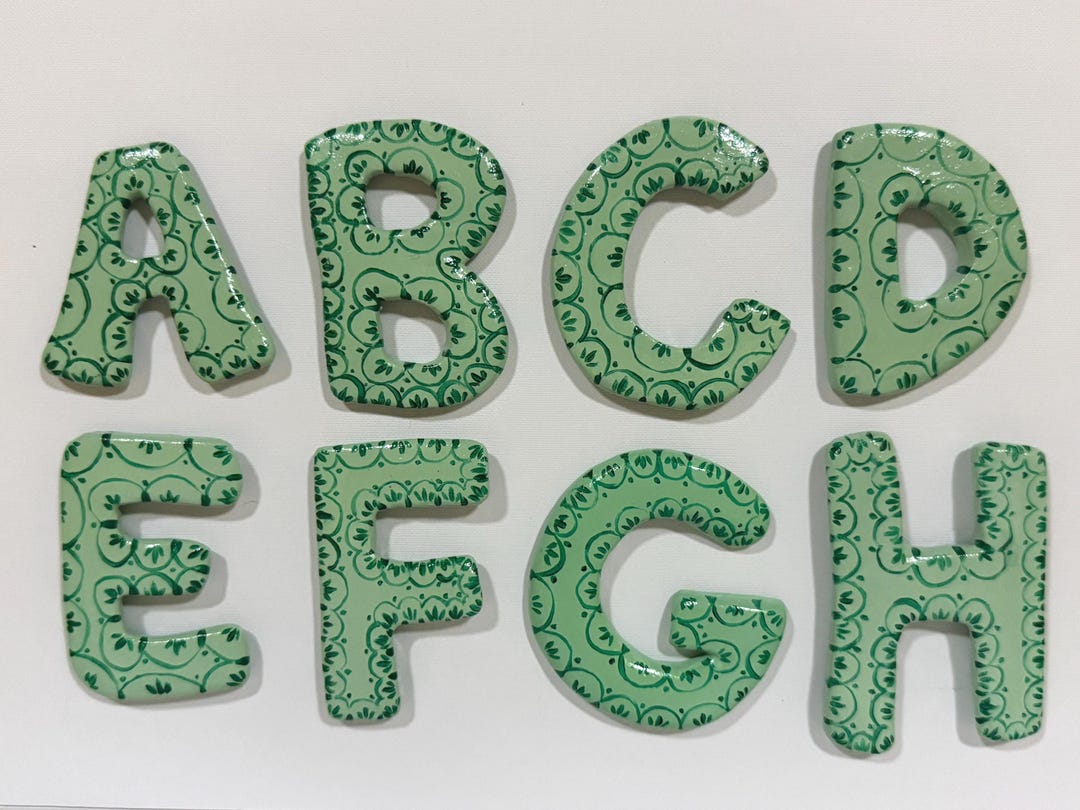 Personalized Initial Clay | Handmade Fridge Magnet | Custom Letter Gift ...