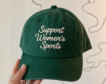 Support Women’s Sports Hat, Embroidered Feminist Cap, Women Athlete Hat, Equality Sports Hat, Unisex Dad Hat