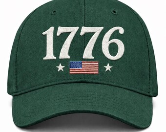 1776 Embroidered Patriotic Hat, USA Flag Baseball Cap, American Independence 1776 Hat, Fourth of July Gift, Patriotic Dad Hat
