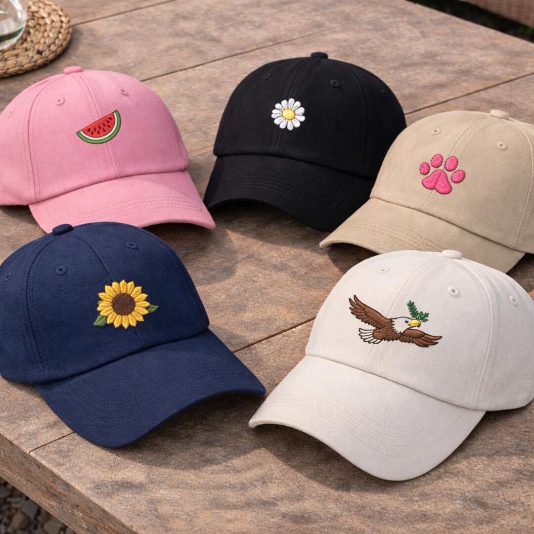 Embroidered Cute Icon Baseball Cap Unisex Casual Summer Gift, Custom ...
