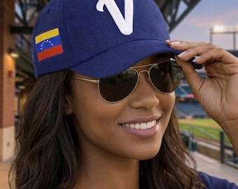 Venezuela Baseball Cap, Embroidered Blue Hat, International Baseball Style 2026, Vintage Sports Hat, Fan Gift