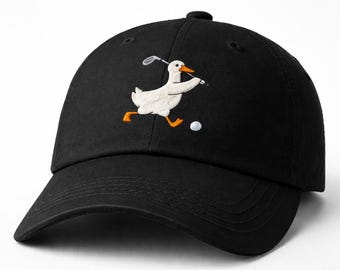 Golf Goose Embroidered Hat, Funny Golf Dad Cap, Goose Golf Hat, Golfer Gift, Driving Range Cap, Weekend Golf Hat