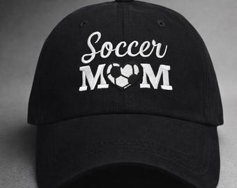Embroidered Soccer Mom Hat, Cute Mom Baseball Cap, Fall Season Hat, Cotton Blend Cap, Gift for Mom, Soccer Mom Gift, Trendy Mom Hat