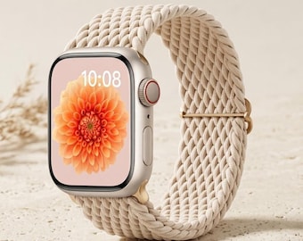 Braided Solo Loop Apple Watch Band, Stretch Nylon Elastic Strap for Ultra 2/Ultra 49mm, Series 10 46mm 9 8 7 45/44/41/40/38mm