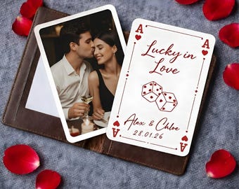Personalized Metal Photo Wallet Card, Custom Picture Wallet Insert, Playing Card Love Note, Anniversary Gift for Him, Boyfriend Husband Gift