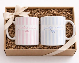 Personalized Grandma Grandpa Mug Set Custom Name Mug Gift for Grandparents Grandparent Gift Couple Mug