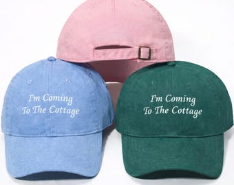 I'm Coming to the Cottage Hat, Hockey Romance Gift, Embroidered Cottage core Cap, Book Lover Gift, Retro Hockey hat