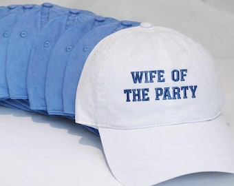 Personalized Bachelorette Party Hats, Custom Embroidered Bride Hat, Wife of the Party Cap, Bride Squad Hats, Bridal Party Gift