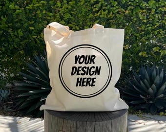 Custom Canvas Tote Bag, Personalized Cotton Tote, Reusable Shopping Bag, Party Favor Gift, Bridesmaid Gift, Eco Friendly Tote