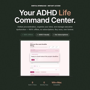 ADHD Focus Planner App, Offline Daily Planner, Focus Timer, Brain Dump, Gentle Routine Tool, Private Productivity App