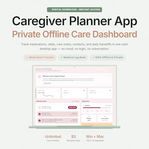 Medical Binder App, Medication Tracker, Symptom Log and Caregiver Planner for Families
