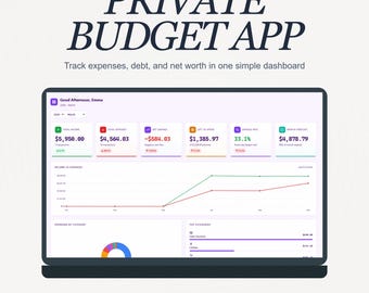 Budget Planner App | Expense Tracker and Debt Tracker | Digital Budget Planner | Personal Finance Tracker | Net Worth Tool