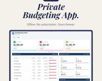 ADHD Budget Planner App, Expense Tracker, Bill Calendar, Debt Tracker and Savings Goals