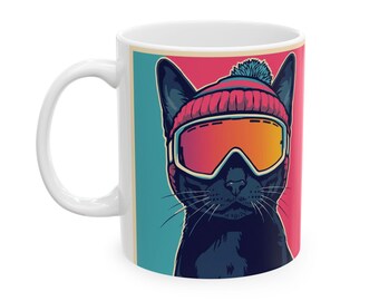 Taza de gato genial: Regalo perfecto para amantes de los gatos, dueños de Cornish Rex, snowboarders, regalo divertido, para demostrar cariño a las mascotas, decoración del hogar