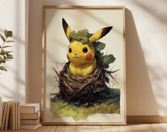 AI - ピカチュウ サンダーボルト アニメ アートプリント: ゲーマー