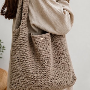 Patrón para bolso tote de ganchillo Aurora / Bolso de cordón texturizado para uso diario (PDF)
