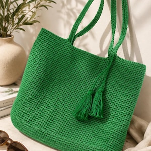 Patrón para bolso tote de ganchillo Aurora / Bolso de cordón texturizado para uso diario (PDF)