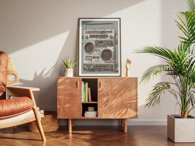 Retro Boombox Poster | 80s Hip Hop Ghetto Blaster Art Print | Vintage ...