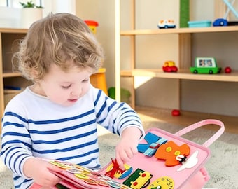 Early Education Montessori Busy Board For Baby | Toys Baby Busy blue, blue lame, pink, purple |Special-purpose Bags | LIttel baby busy book