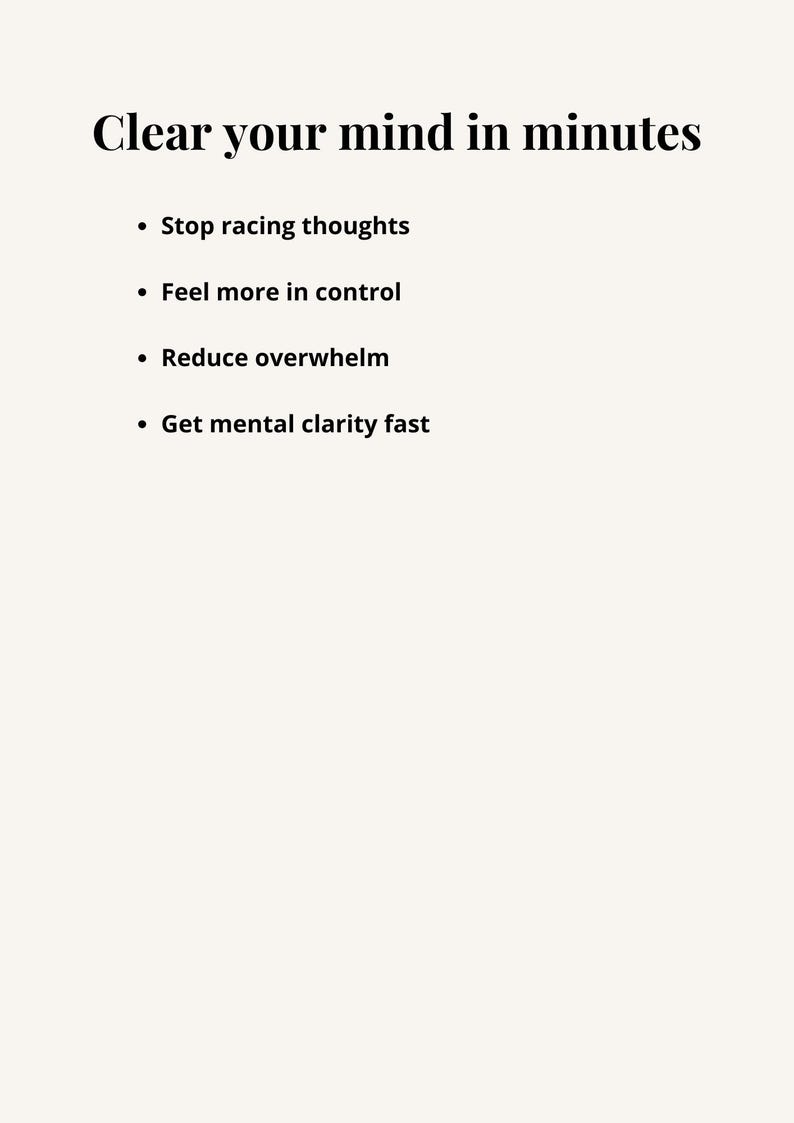 Stop Overthinking Worksheet, Brain Dump Printable, Clear Your Mind PDF ...