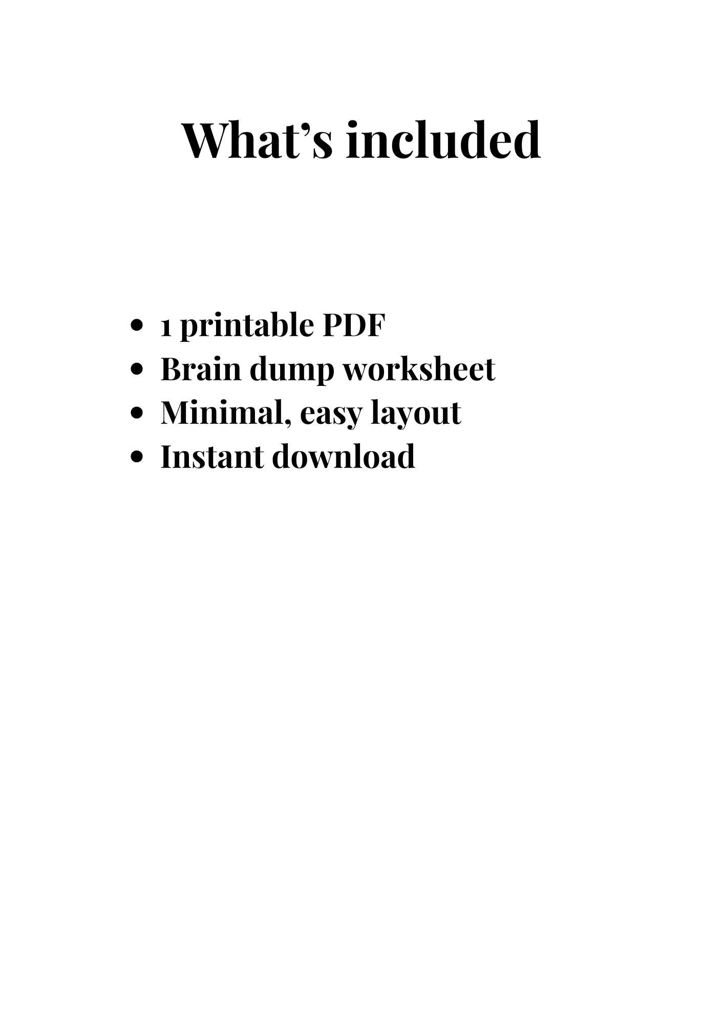 Overthinking Dump Printable | Brain Dump Worksheet | Mental Clarity ...