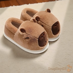 Capybara Plush Slippers | Fuzzy Animal House Shoes