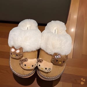 Pantuflas de gatito de peluche: zapatos suaves y cálidos para estar en casa, un regalo acogedor para los amantes de los gatos.