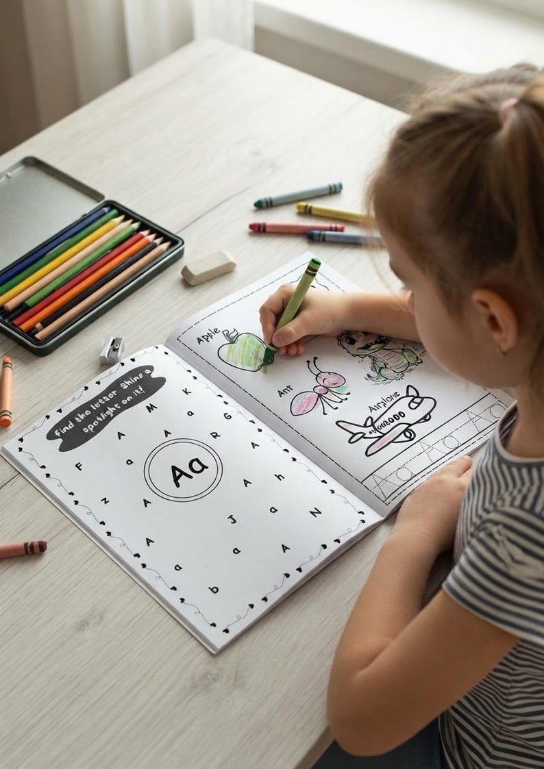 Exercice Lettering Alphabet Hunt: A-Z Letter Tracing & Coloring Worksheets - Etsy France