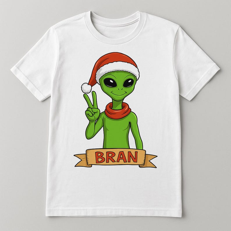 Alien Christmas Clipart Bundle | Cute Green Alien PNG | Santa Hat Alien ...