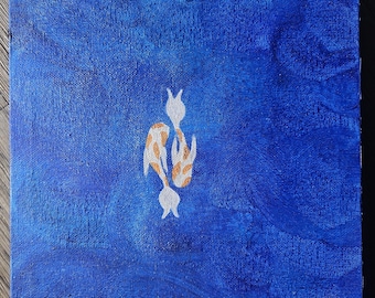 Pintura acrílica de peces koi